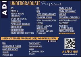 Admission notice for Rashid Latif Medical College Lahore